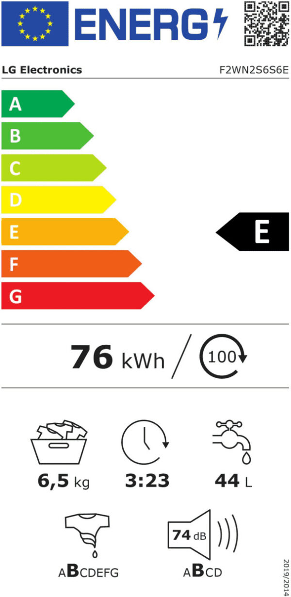 LG F2WN2S6S6E Πλυντήριο Ρούχων 6.5kg 1200 Στροφών