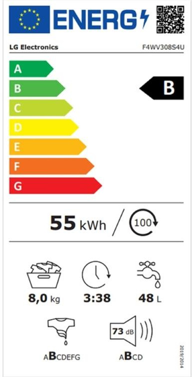 LG F4WV308S4U Πλυντήριο Ρούχων 8kg 1400 Στροφών