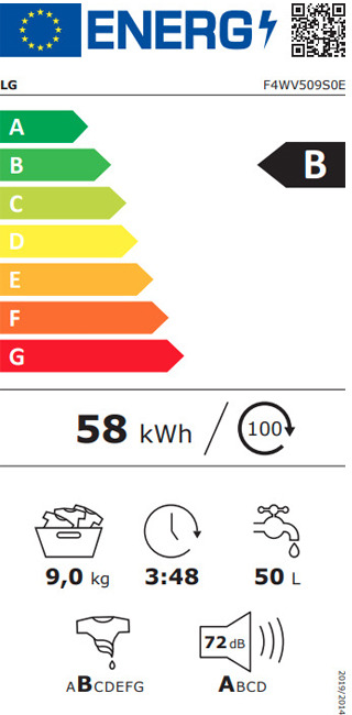 LG F4WV509N0E 9kg Πλυντήριο Ρούχων 9kg 1400 Στροφών