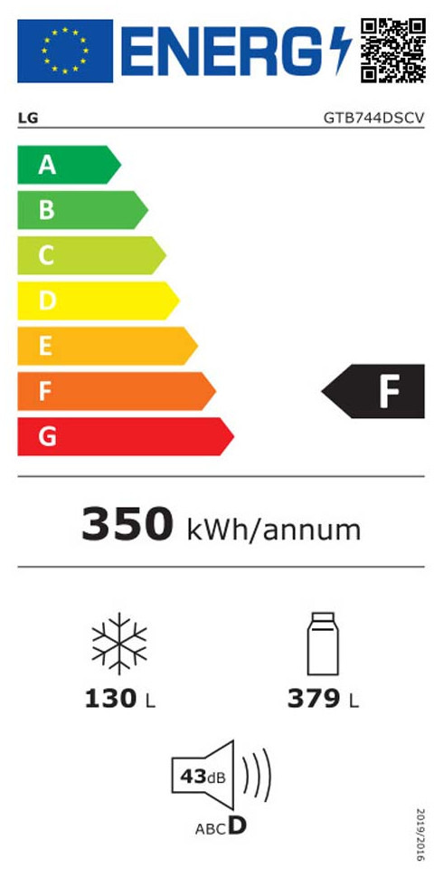 LG GTB744DSCV Δίπορτο Ψυγείο 547lt Full No Frost Υ180xΠ78xΒ73cm Inox