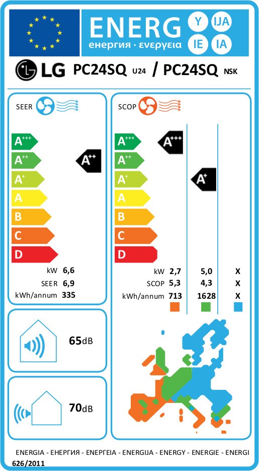 LG Ocean PC24SQ.NSK/PC24SQ.U24 Κλιματιστικό Inverter 24000 BTU A++/A+ με Wi-Fi