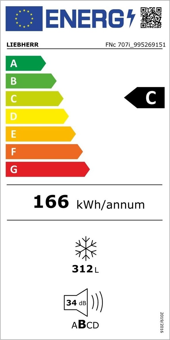 Liebherr FNc 707i Peak Όρθιος Καταψύκτης 312lt No Frost