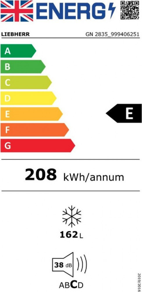 Liebherr GN 2835 Όρθιος Καταψύκτης 162lt No Frost