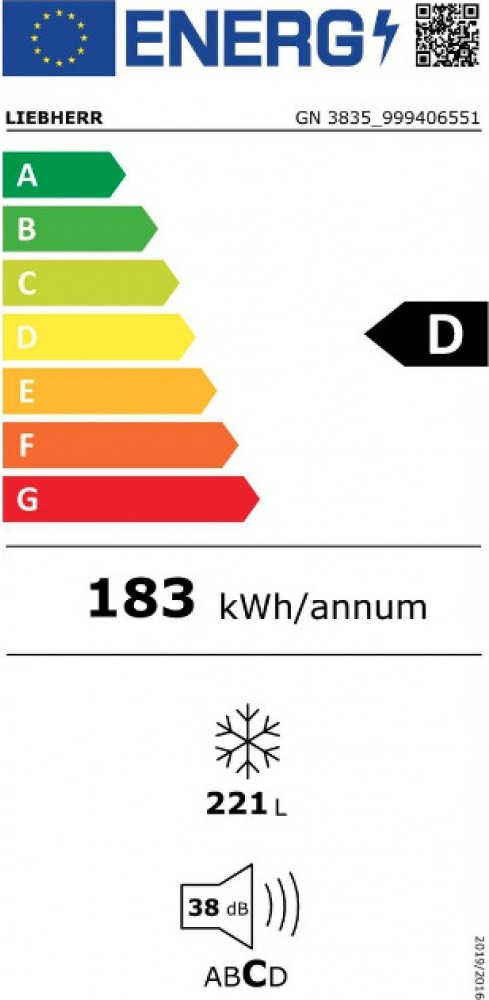 Liebherr GN 3835 Όρθιος Καταψύκτης 221lt No Frost