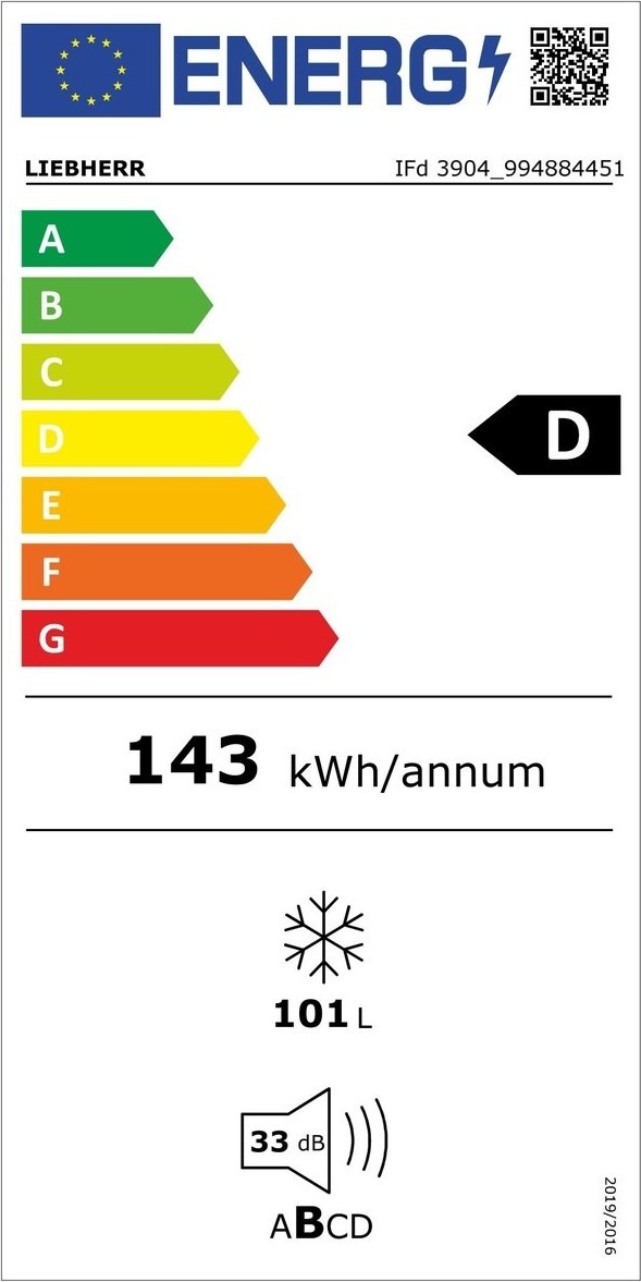 Liebherr IFd 3904 Pure Όρθιος Καταψύκτης 101lt