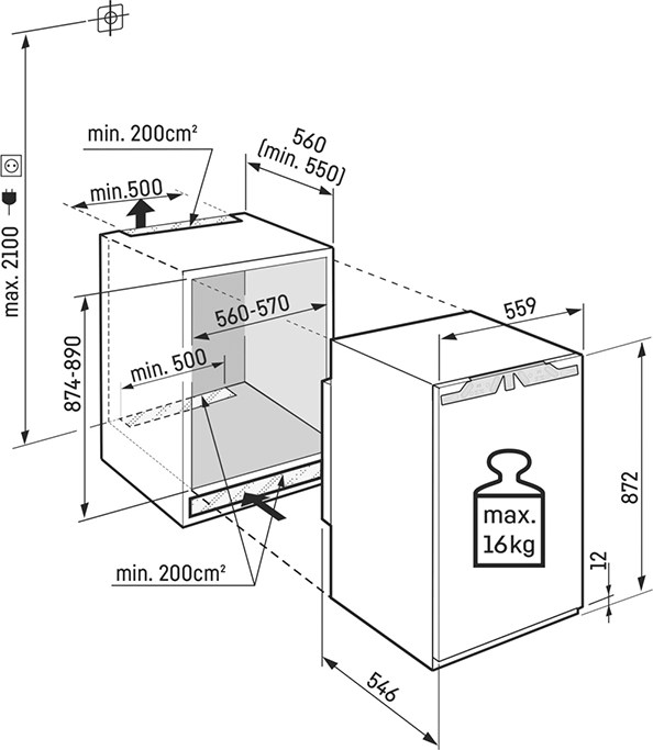 Liebherr IRe 3901 Pure EasyFresh Εντοιχιζόμενο Ψυγείο Mini Bar 117lt Υ89cmxΠ57cmxΒ55cm Λευκό