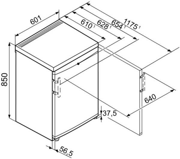 Liebherr TP 1720 Ψυγείο Mini Bar 145lt Υ85xΠ60.1xΒ62.8cm Λευκό