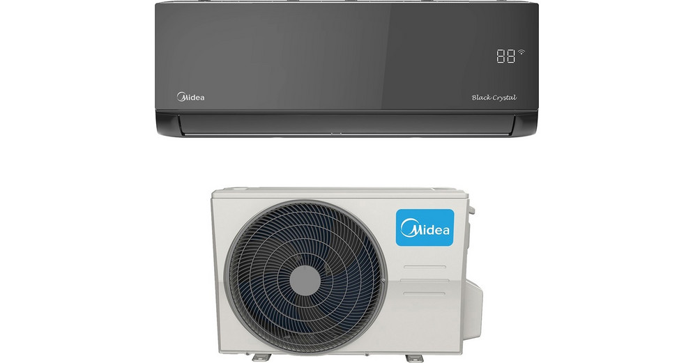 Midea Crystal Black AG16BLACK-09NXD6-I/O Κλιματιστικό Inverter 9000 BTU A++/A+++ με Ιονιστή και Wi-Fi