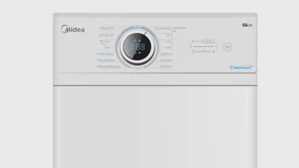 Midea MF100T80B/W-GR Πλυντήριο Ρούχων Άνω Φόρτωσης 8kg 1300 Στροφών