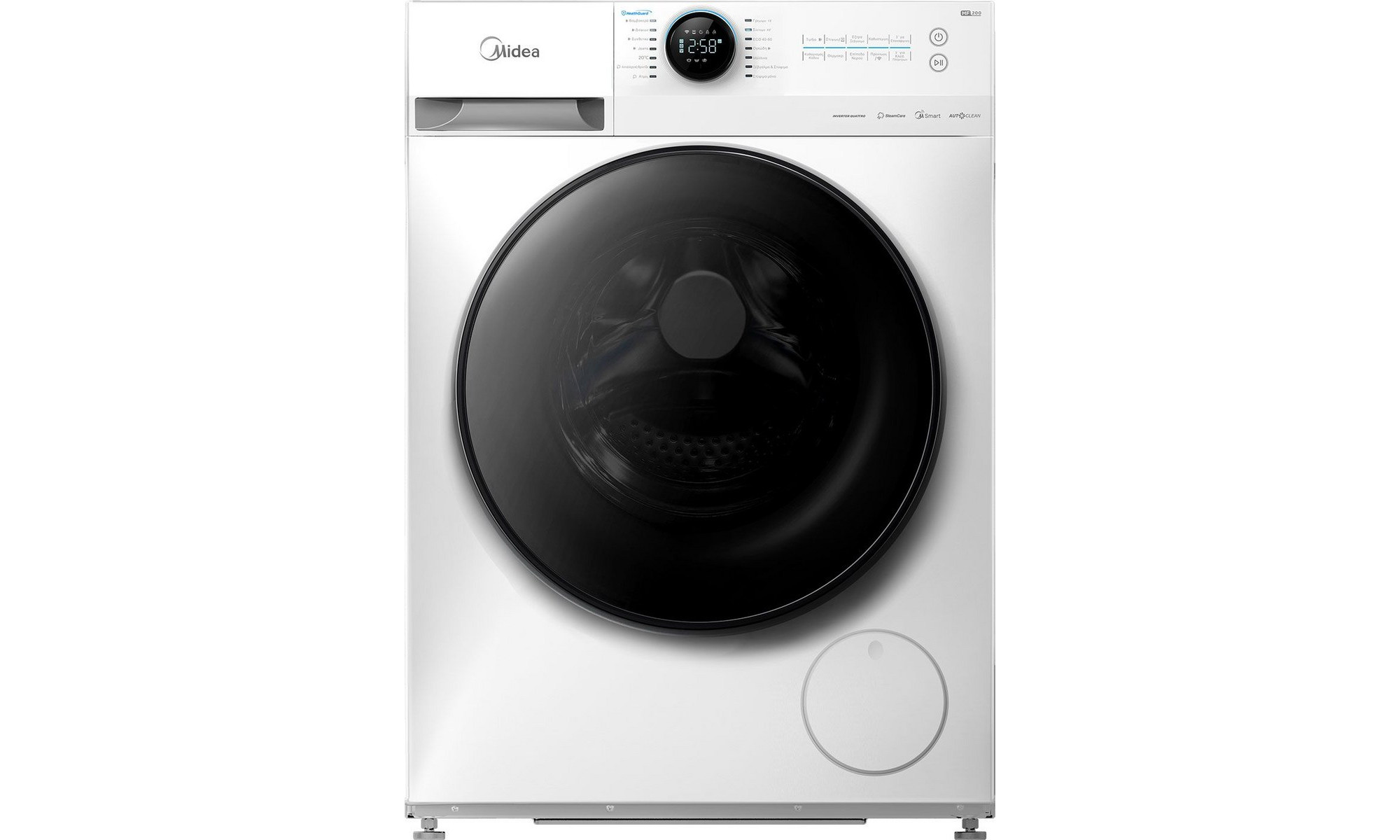 Midea MF200W100WB/W-GR Πλυντήριο Ρούχων 10kg 1400 Στροφών