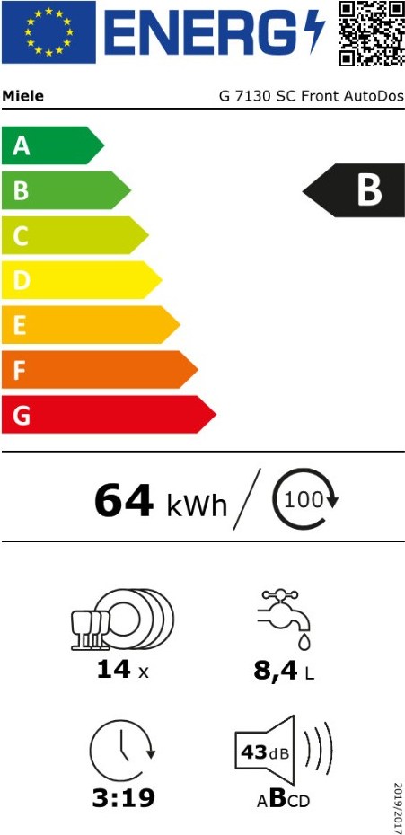 Miele G 7130 SC Fron AutoDos t Ελεύθερο Πλυντήριο Πιάτων 60cm για 14 Σερβίτσια Inox με Wi-Fi