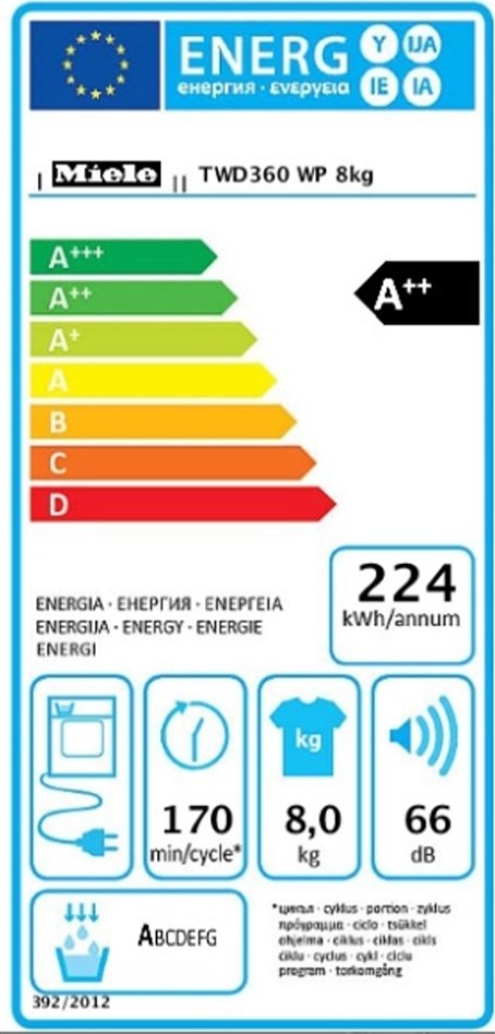 Miele TWD360WPLW Στεγνωτήριο Ρούχων 8kg A++ με Αντλία Θερμότητας