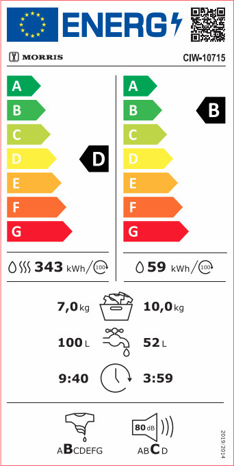 Morris CIW-10715 Πλυντήριο Στεγνωτήριο Ρούχων 10kg / 7kg 1500 Στροφές