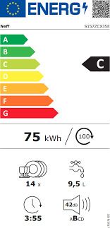 Neff S157ZCX35E Εντοιχιζόμενο Πλυντήριο Πιάτων 59.8cm για 14 Σερβίτσια Μαύρο με Wi-Fi