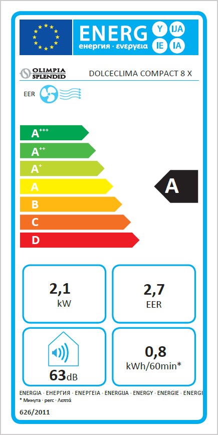 Olimpia Splendid Dolceclima Compact 8 Φορητό Κλιματιστικό Ψύξης 8000 BTU