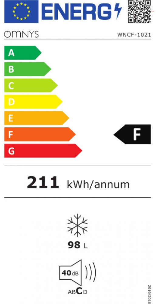 Omnys WNCF 1021 Καταψύκτης Μπαούλο 98lt
