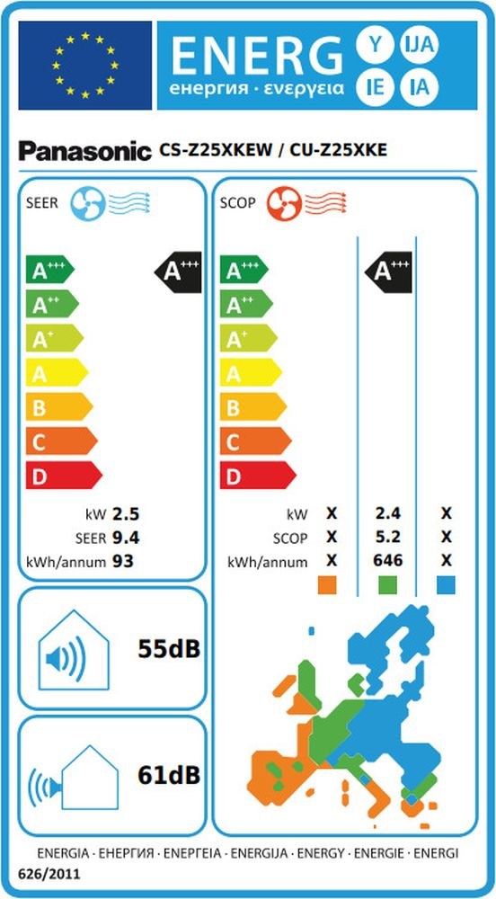 Panasonic Z Etherea CS-XZ25XKEW/CU-Z25XKE Silver Κλιματιστικό Inverter 9000 BTU A+++/A+++ με Wi-Fi