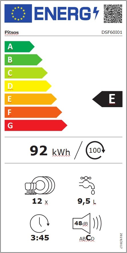 Pitsos DSF60I01 Ελεύθερο Πλυντήριο Πιάτων 60cm για 12 Σερβίτσια Inox με Wi-Fi