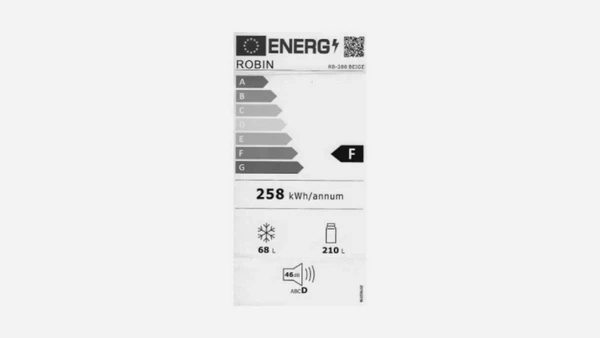 Robin RB-280 Retro Δίπορτο Ψυγείο 243lt Full No Frost Υ157xΠ60xΒ70cm Κόκκινο