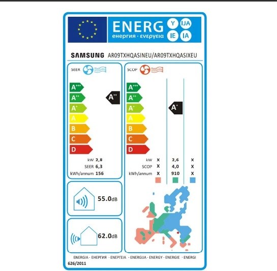 Samsung AR09TXHQASIN AR09TXHQASINEU Κλιματιστικό Inverter 9000 BTU A++/A+