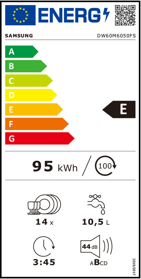 Samsung DW60M6050FS Ελεύθερο Πλυντήριο Πιάτων 59.8cm για 14 Σερβίτσια Inox