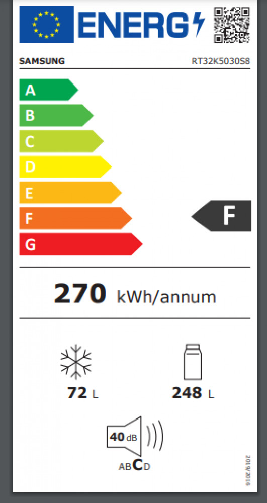 Samsung RT32K5030S8/ES Δίπορτο Ψυγείο 320lt Full No Frost Υ171xΠ60xΒ67cm Inox