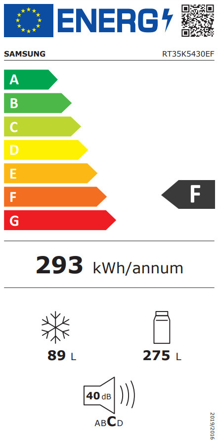 Samsung RT35K5430EF Δίπορτο Ψυγείο 360lt No Frost Υ171.5xΠ67.5xΒ66.8cm Μπεζ