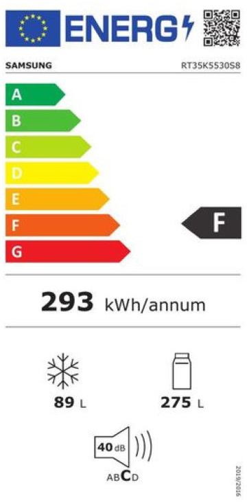 Samsung RT35K5530S8/ES Δίπορτο Ψυγείο 364lt Full No Frost Υ171.5xΠ67.5xΒ66.8cm Inox