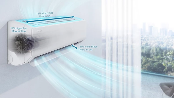 Samsung Wind-Free Comfort AR09TXFCAWKNEU Κλιματιστικό Inverter 9000 BTU A++/A++ με Wi-Fi