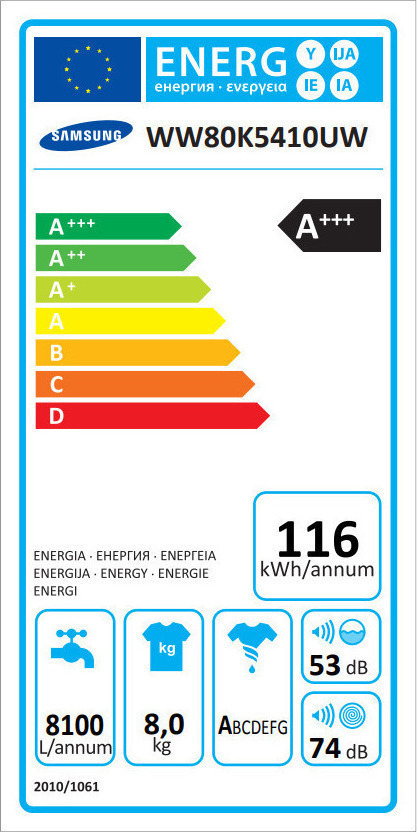 Samsung WW80K5410UW/LV Πλυντήριο Ρούχων 8kg 1400 Στροφών