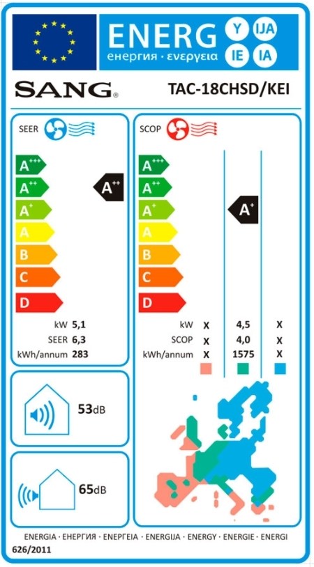 Sang TAC-18CHSD/KEI Κλιματιστικό Inverter 18000 BTU A++/A+