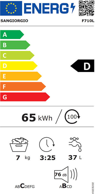 SanGiorgio F710L Πλυντήριο Ρούχων 7kg 1000 Στροφών