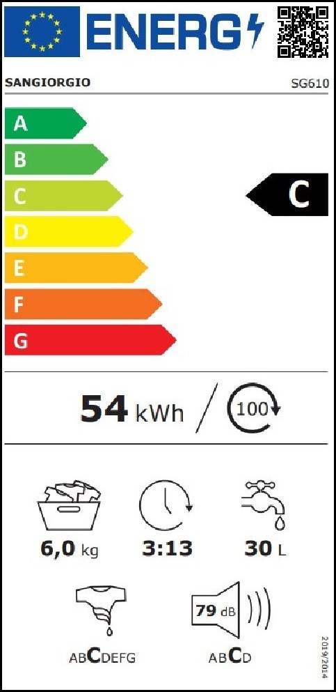 SanGiorgio SG610 Πλυντήριο Ρούχων 6kg 1000 Στροφών