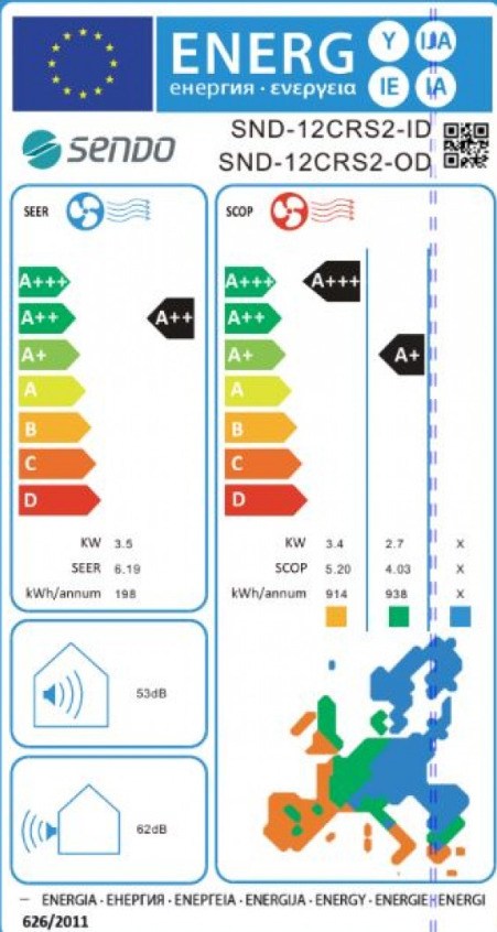 Sendo Cronus SND-12CRS2 Κλιματιστικό Inverter 12000 BTU A++/A+++ με Ιονιστή και Wi-Fi