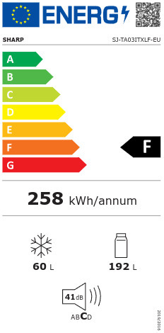 Sharp SJ-TA03ITXLF Δίπορτο Ψυγείο 252lt No Frost Υ160xΠ54xΒ56cm Inox