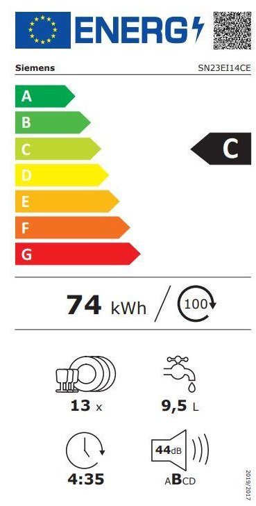 Siemens iQ300 SN23EI14CE Ελεύθερο Πλυντήριο Πιάτων 60cm για 13 Σερβίτσια Inox με Wi-Fi