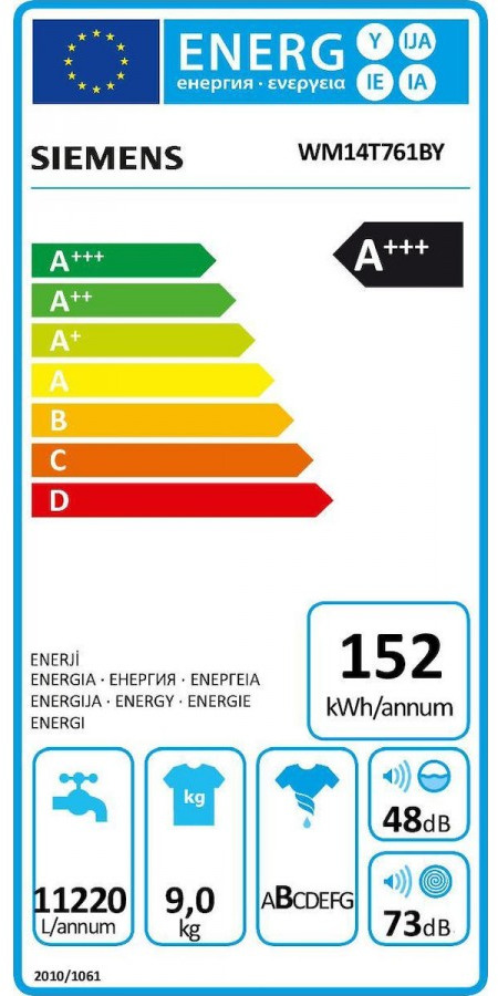 Siemens iQ500 WM14T761BY Πλυντήριο Ρούχων 9kg 1400 Στροφών