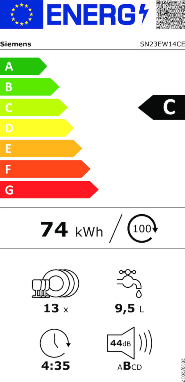 Siemens SN23EW14CE Ελεύθερο Πλυντήριο Πιάτων 60cm για 13 Σερβίτσια Λευκό με Wi-Fi