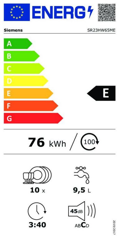 Siemens SR23HW65ME Ελεύθερο Πλυντήριο Πιάτων 45cm για 10 Σερβίτσια Λευκό με Wi-Fi