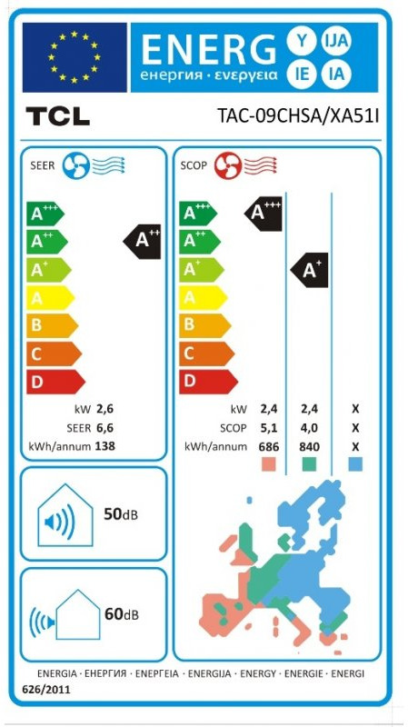 TCL Elite TAC-09CHSA/XA51 Κλιματιστικό Inverter 9000 BTU A++/A+++ με Ιονιστή και Wi-Fi