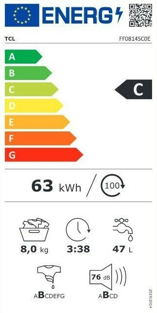 TCL FF0814SC0 Πλυντήριο Ρούχων 8kg 1400 Στροφών