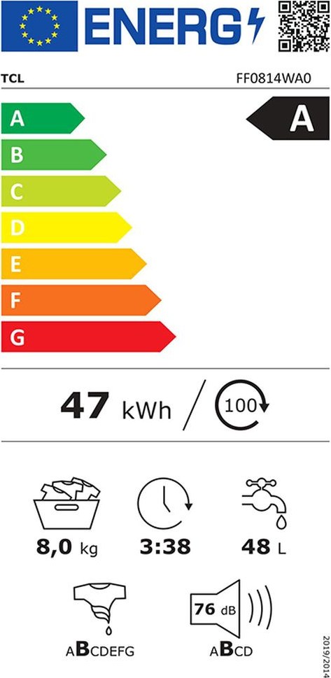 TCL FF0814WA0 Πλυντήριο Ρούχων 8kg 1400 Στροφών