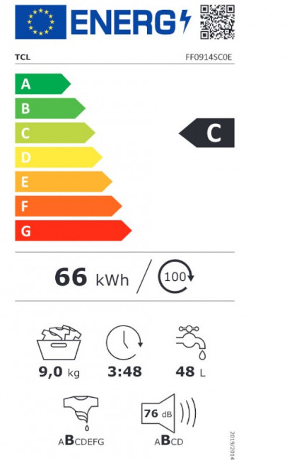 TCL FF0914SC0 Πλυντήριο Ρούχων 9kg 1400 Στροφών