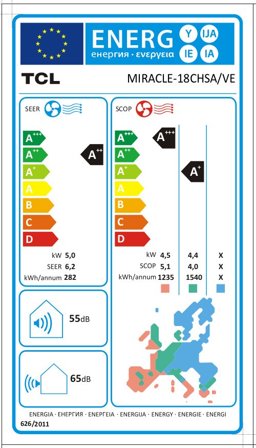 TCL Miracle II 18CHSA/VE Κλιματιστικό Inverter 18000 BTU A++/A+++ με Ιονιστή και Wi-Fi