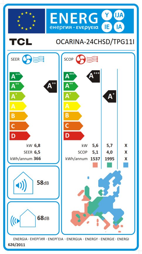 TCL Ocarina 24CHSD/TPG11I Κλιματιστικό Inverter 24000 BTU A++/A+++ με Wi-Fi