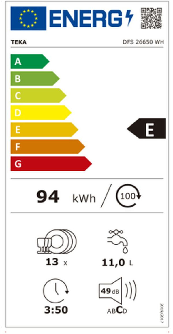 Teka DFS 26650 WH Πλυντήριο Πιάτων 60cm για 13 Σερβίτσια Λευκό