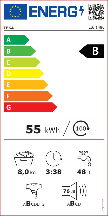 Teka Teka LI6 1480 Πλυντήριο Ρούχων 8kg 1400 Στροφών