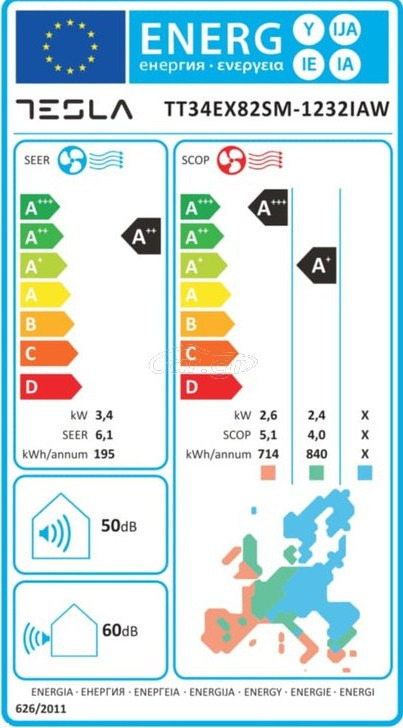 Tesla Select Style TT34EX82SM-1232IAW Κλιματιστικό Inverter 12000 BTU A++/A+++ με Ιονιστή και Wi-Fi