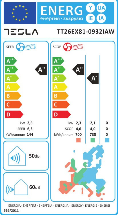 Tesla TT26EX81-0932IAW Κλιματιστικό Inverter 9000 BTU A++/A++ με Wi-Fi
