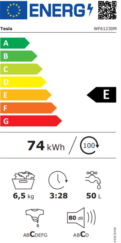 Tesla WF61230M Πλυντήριο Ρούχων 6kg 1200 Στροφών New Model 2024
